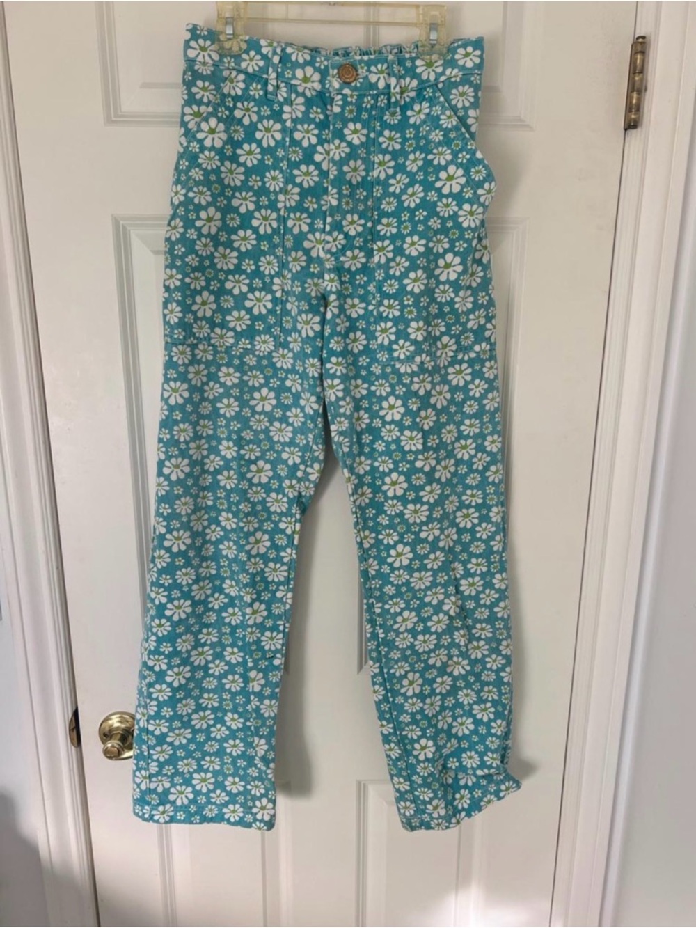 Big Bud Press Teal Daisy Straight-Leg Pants